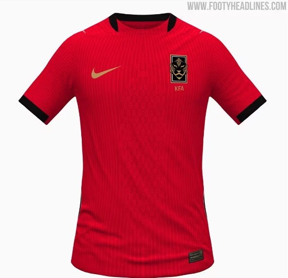 韩国队世界杯球衣曝光：主场采用金色修饰，客场以紫色为主色调